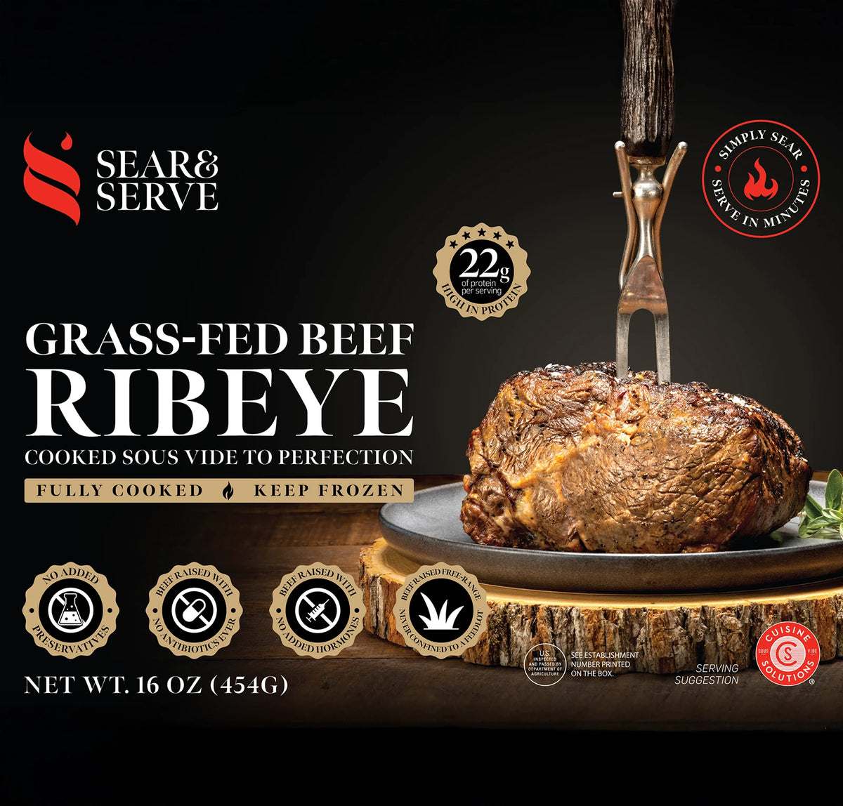 100% Grass-Fed Juicy Beef Ribeye
